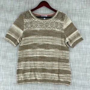 Isaac Mizrahi live sweater shirt short sleeve knit M womens 0936